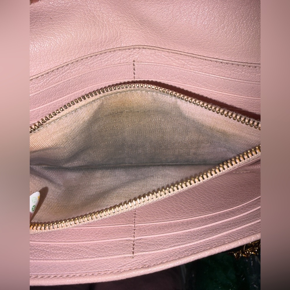 Miu Miu Pre-loved Pink Leather Clutch with Gold Chain with Matching Key Holder - Picture 14 of 16